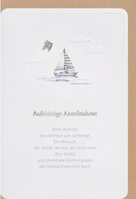 Faltkarte Trauer - Aufrichtige Anteilnahme - Psalm 34,19