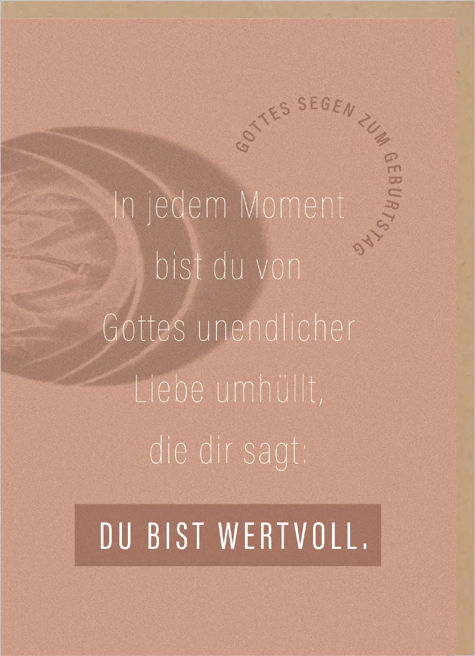 Faltkarte Du bist wertvoll
