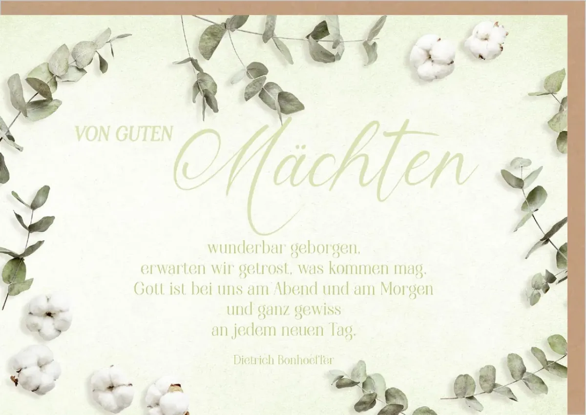 Faltkarte Von guten Mächten - Dietrich Bonhoeffer