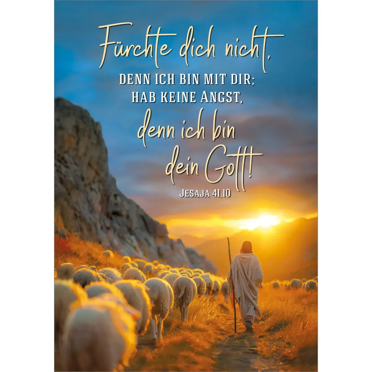 Poster A4 mit Jahreslosung 2027: Fürchte dich nicht, denn ich bin mit dir - Foto-Motiv