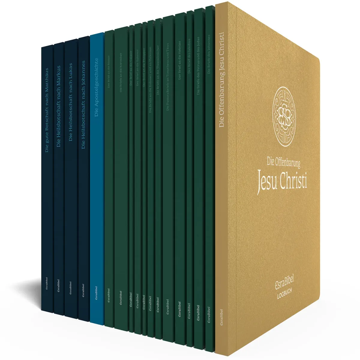 Logbücher-Set, Das Neue Testament - 18 Logbücher im Pappschuber - Serie: EsraBibel Logbuch