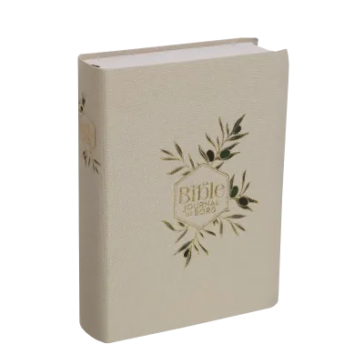 Bible Segond 21 Journal de bord -  couverture souple, toile blanche avec motifs dorés