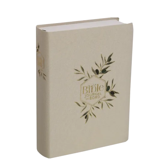 Bible Segond 21 Journal de bord -  couverture souple, toile blanche avec motifs dorés