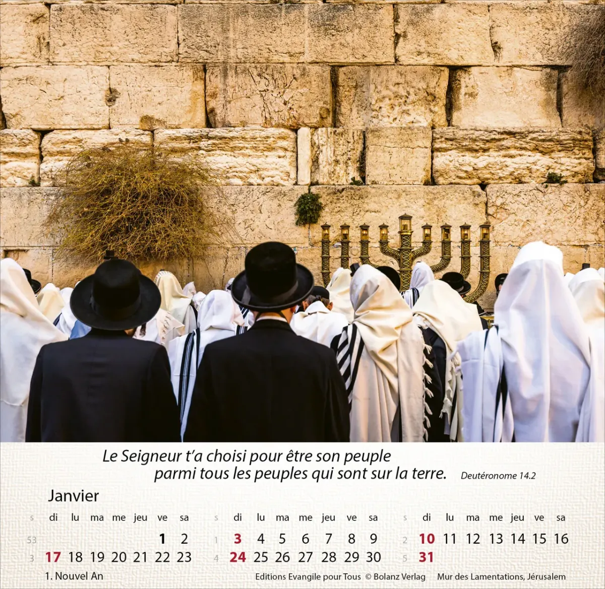 Israël shalom - Calendrier de table