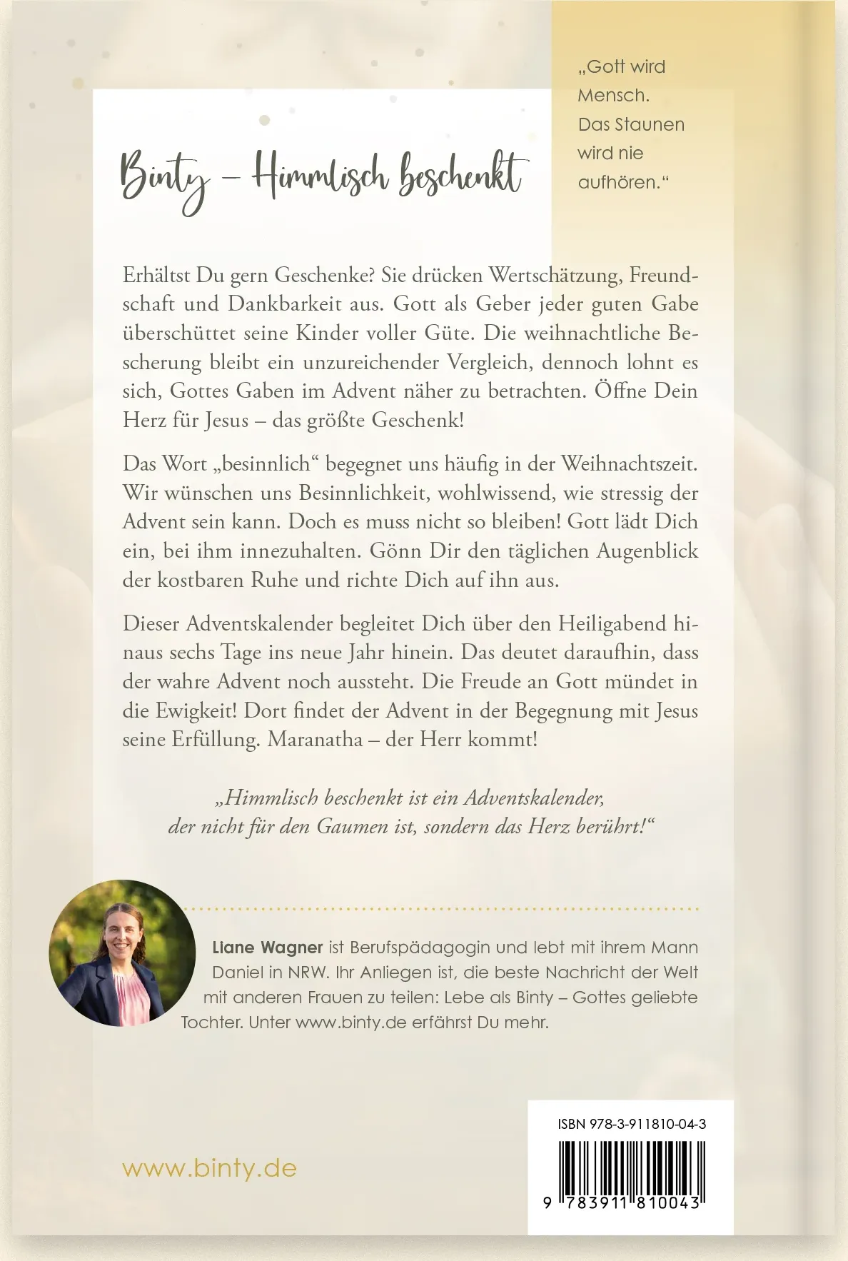 Binty - Himmlisch beschenkt - Adventskalender Buch