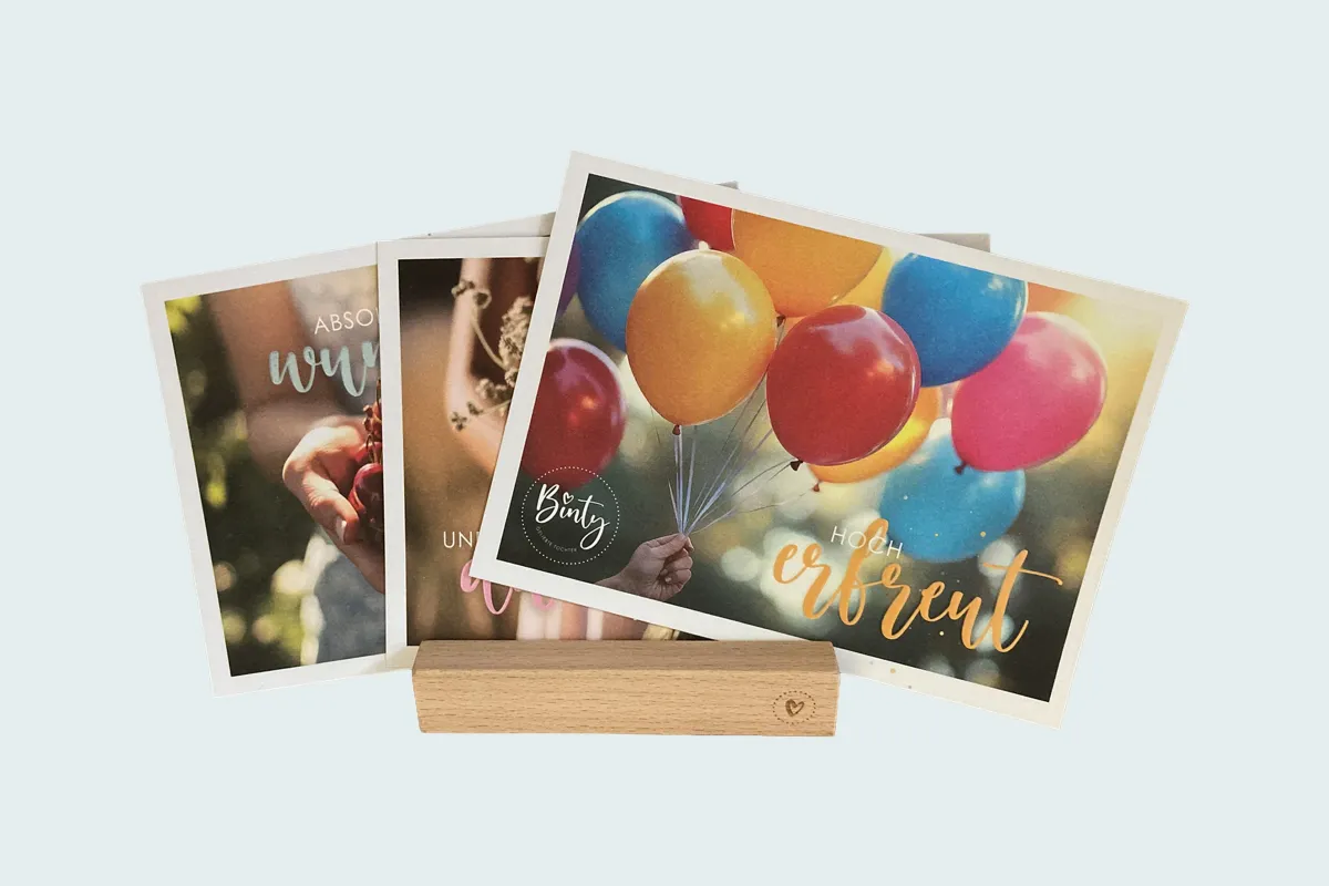Postkartenaufsteller & 12er Karten-Set