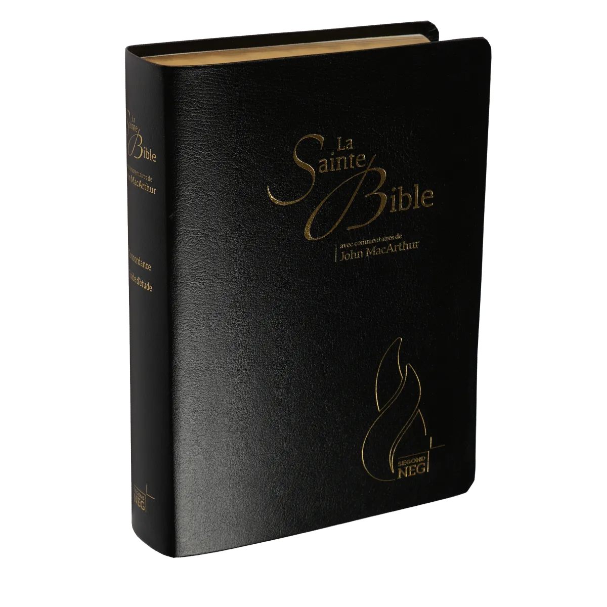 Studienbibel Segond NEG MacArthur, französisch, schwarz - Softcover, Fibroleder, Goldschnitt