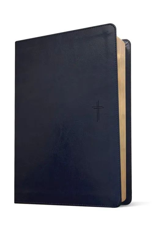 Anglais, Bible, New Living Translation, petit format, gros caractères, similicuir bleu marine,...