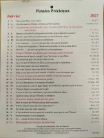 Pensées précieuses - calendrier 1 verset par jour, une page par mois
