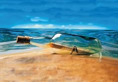 Riesensticker 3D, Flaschenpost