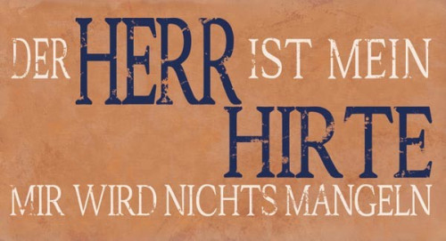 Wandschmuckschild Vintage "Der Herr ist mein Hirte…”