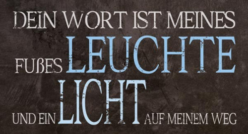 Wandschmuckbild Vintage "Dein Wort ist meines Fusses Leuchte"