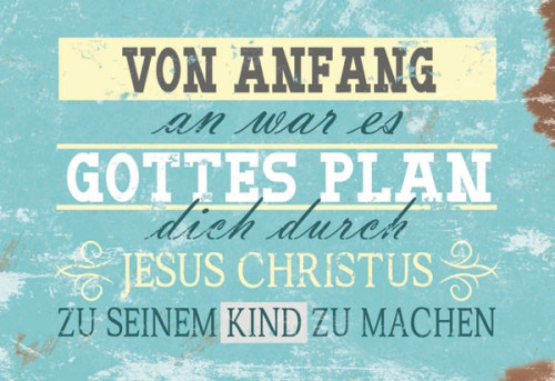 Wandschmuckschild Vintage Von Anfang an war es Gottes Plan…