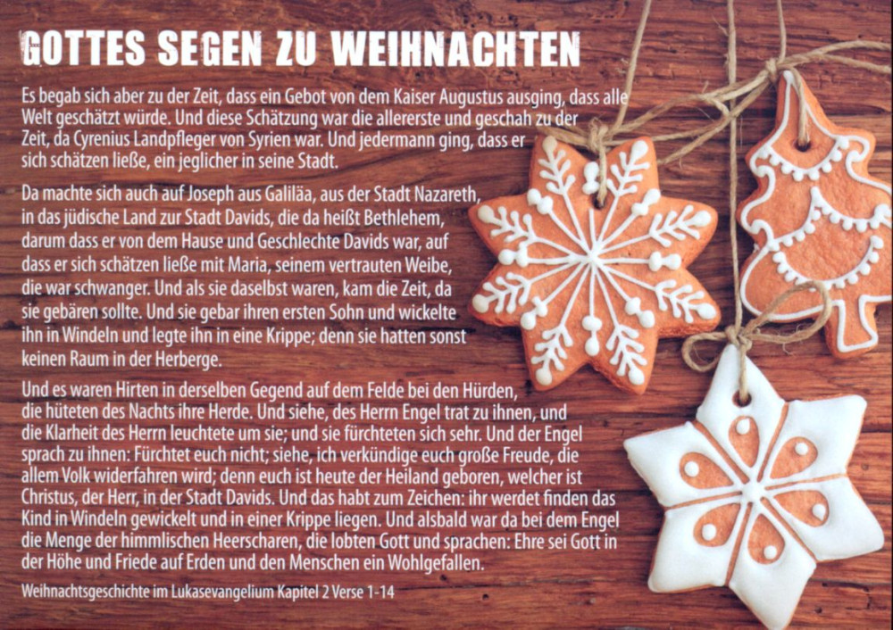 Weihnachten - Lebkuchen - Postkarte - Serie mit 12 Stk.