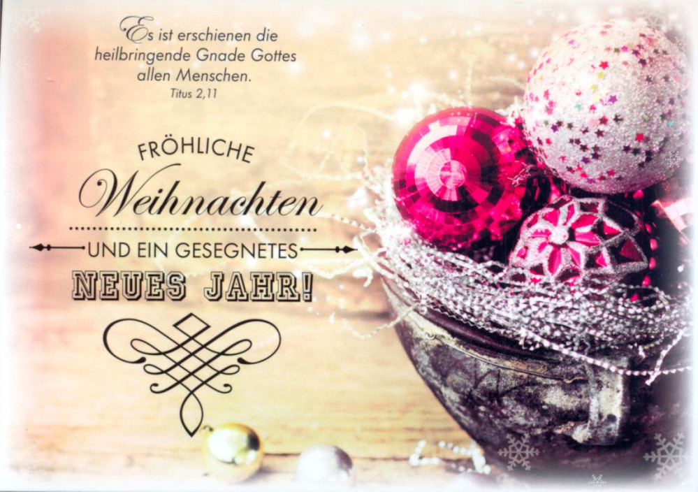 Weihn./Neujahr - Christbaumkugeln - Postkarte - Serie mit 12 Stk.