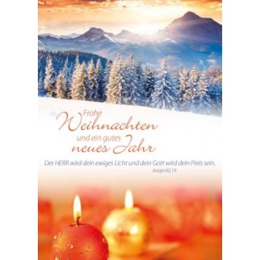 Weihn./Neujahr - Winterlandschaft - Postkarte - Serie mit 12 Stk.