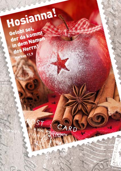 Faltkarte mit Umschlag Weihnachten Roter Apfel mit Stern