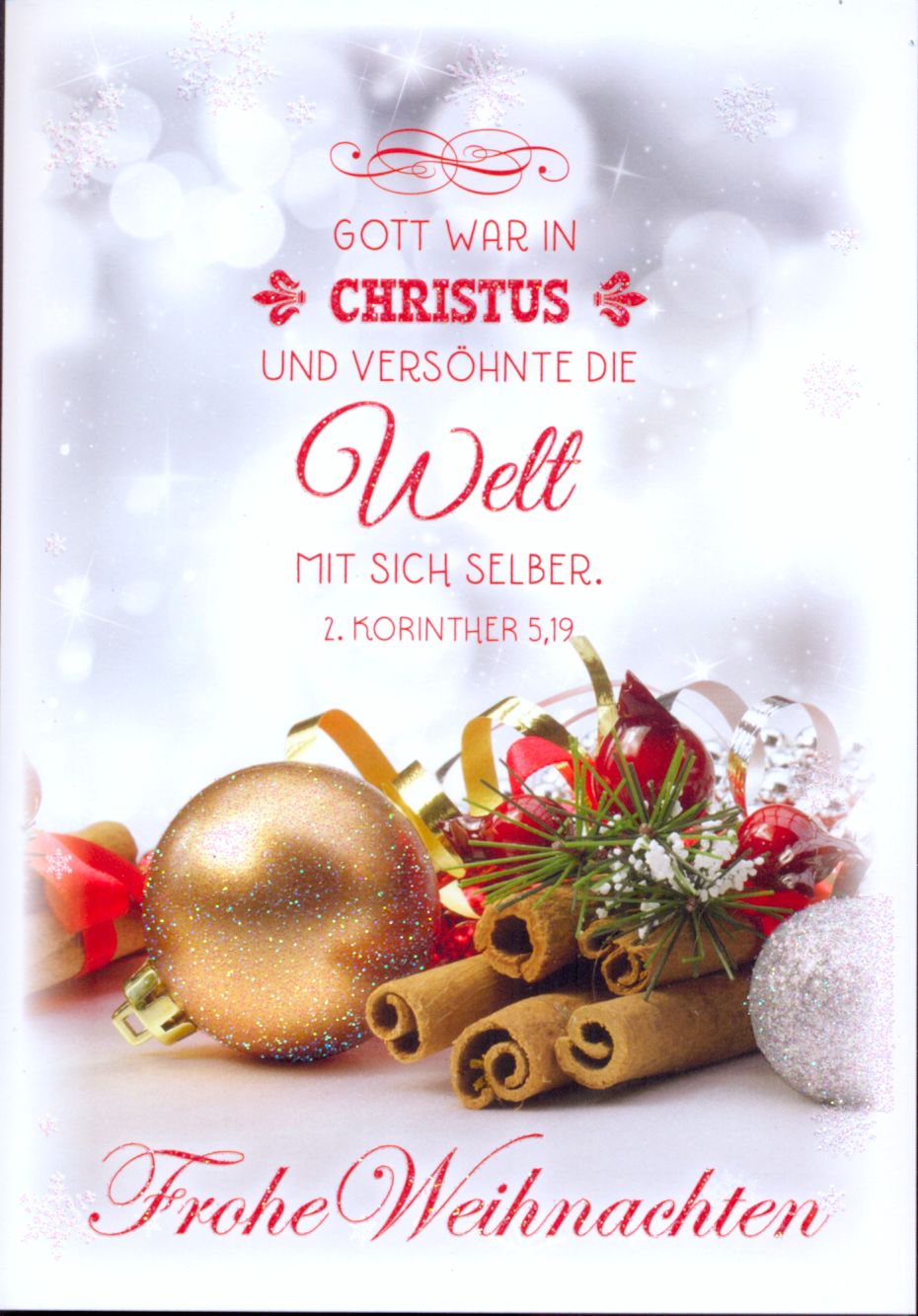 Faltkarte mit Umschlag Weihnachten Christbaumkugel
