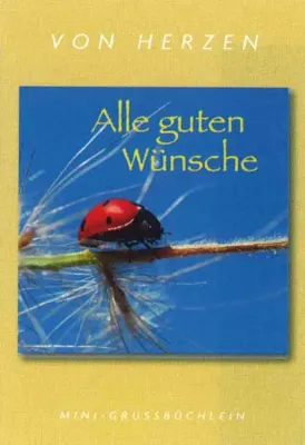 KARTE MIT MINI-GRUSSBÜCHLEIN - ALLE GUTEN WÜNSCHE