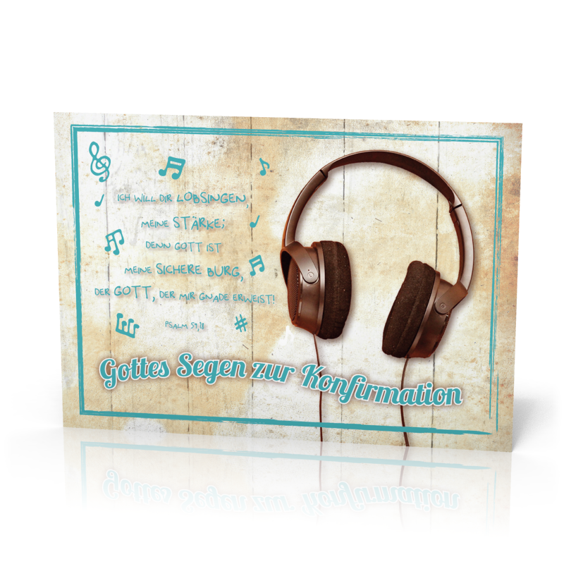 Doppelkarte Konfirmation Kopfhörer