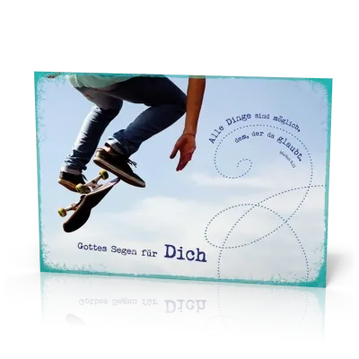 Doppelkarte Einsegnung Skateboarder