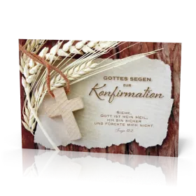 Doppelkarte Konfirmation Holzkreuz