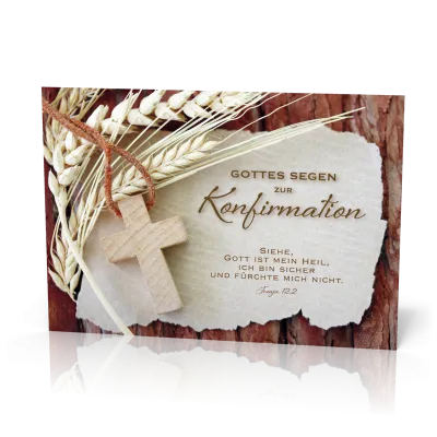 Doppelkarte Konfirmation Holzkreuz
