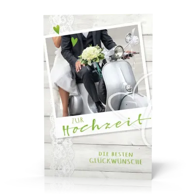 Doppelkarte Hochzeitsroller PG4