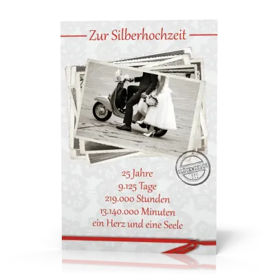 Doppelkarte Silberhochzeit Roller PG11