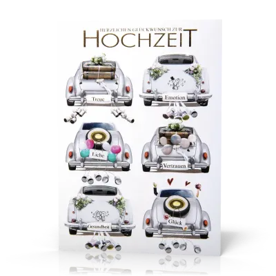 Doppelkarte Hochzeitsautos PG5