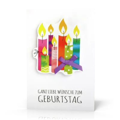 Doppelkarte Bunte Kerzen PG6