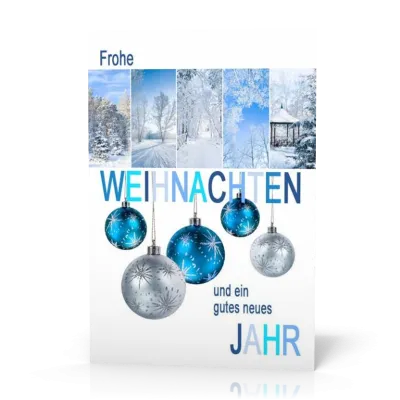 Doppelkarte Weihnachten Winterbäume PG11