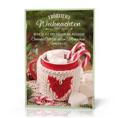 Doppelkarte Weihnachten Umhäkelte Tasse