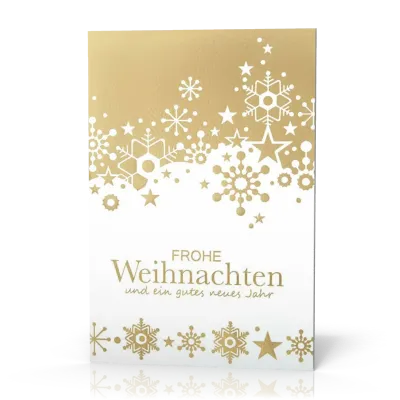 Doppelkarte Weihnachten Schneeflocken PG5