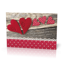 Doppelkarte Geburtstag Rote Herzen