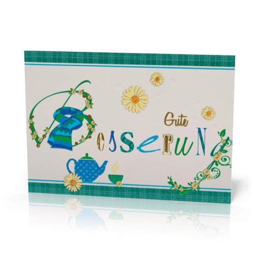 Doppelkarte Gute Besserung, Teekanne