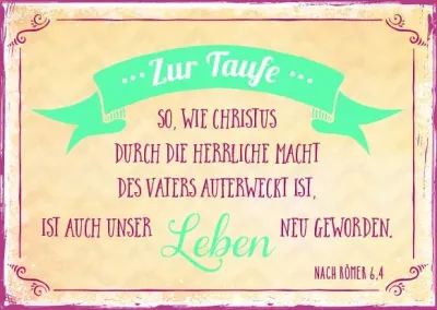 Doppelkarte Taufe Leben