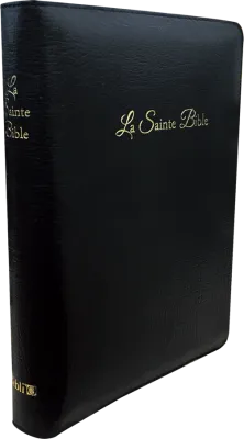 Bible Segond 1910, gros caractères, noire - couverture souple, avec zipper, tranche or, onglets