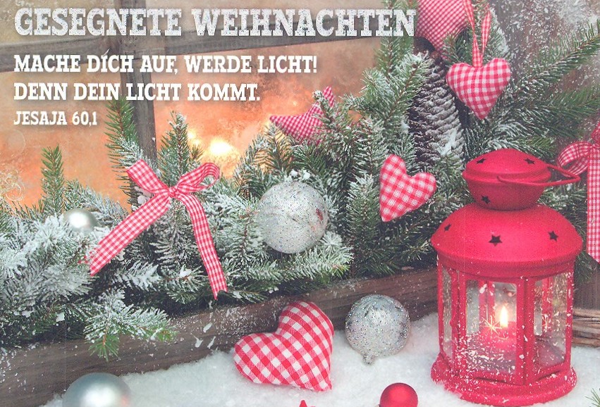 PK WEIHNACHTEN ROTE LATERNE, 12 STÜCK - POSTKARTE