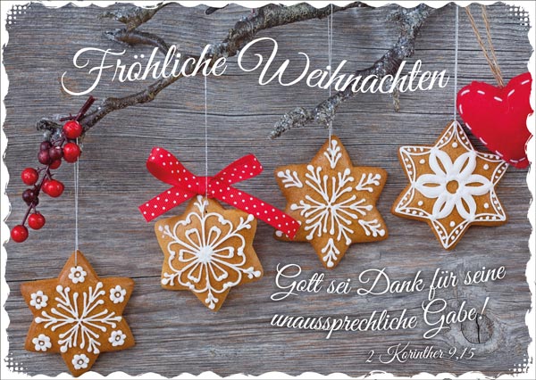 Postkarte Weihnachten Lebkuchen - 12 Stück pro Päckchen