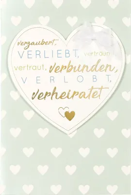 Doppelkarte Herz mit Satinschleife