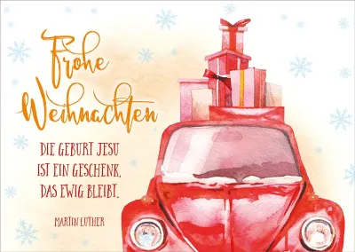 Doppelkarte Weihnachten Geschenkekäfer