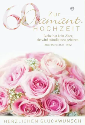 Doppelkarte 60 Rosenstrauß