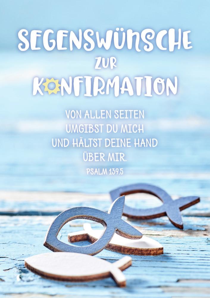 Doppelkarte Einsegnung Holzfische