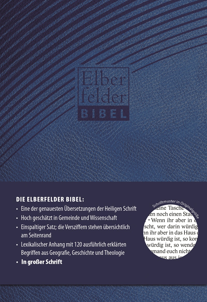 Elberfelder Bibel große Schrift - Kunstleder blau