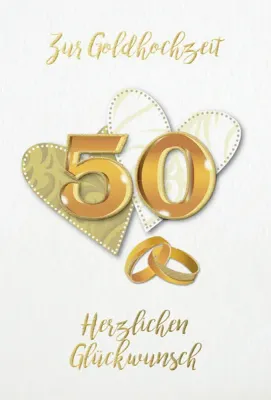 Doppelkarte 50 Zwei Herzen