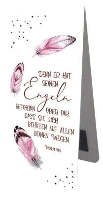 Magnet Lesezeichen Denn er hat seinen Engeln / Federn