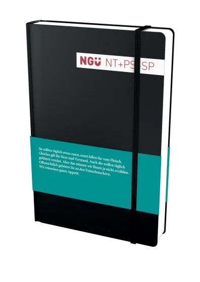 NGÜ Neues Testament mit Psalmen und Sprüche - Grossdruckausgabe, gebunden schwarz mit Gummiband