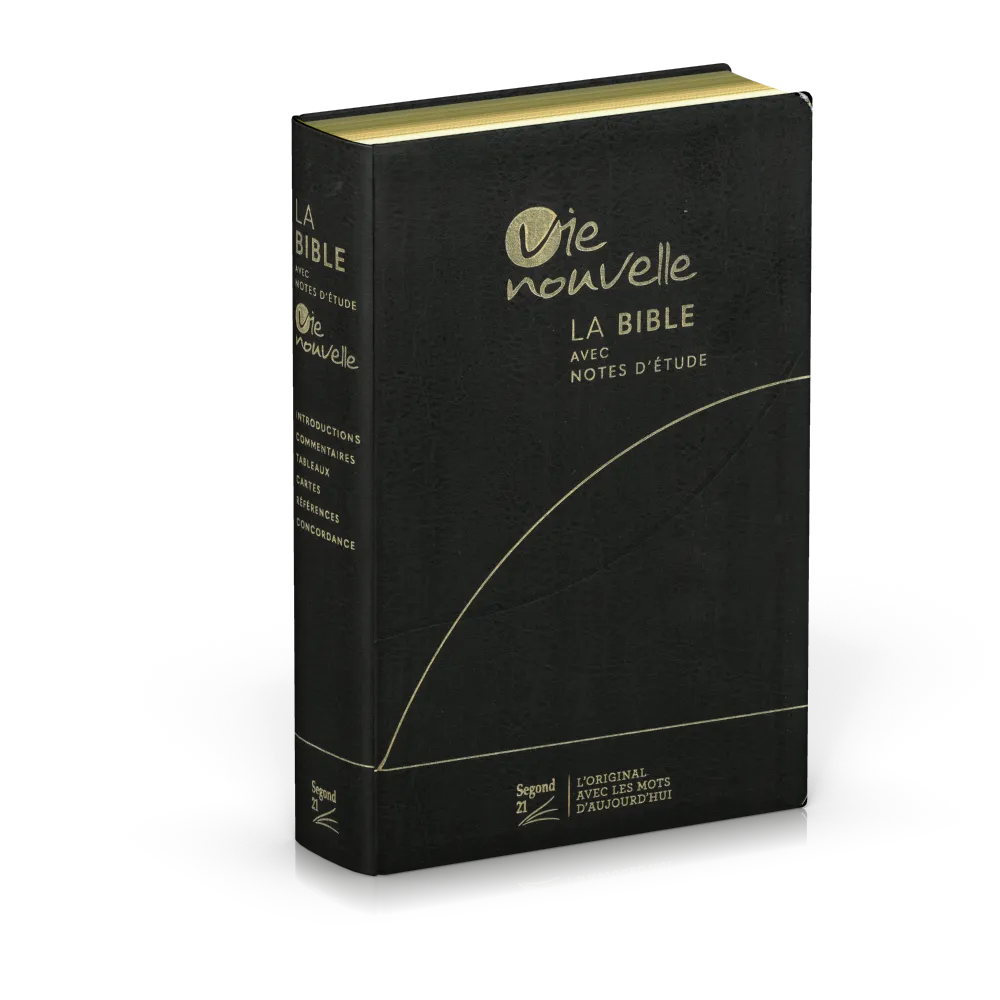 Studienbibel Vie nouvelle, Segond 21, französich, schwarz - Softcover, Fibroleder,Goldschnitt