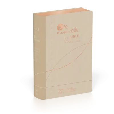 Studienbibel Vie nouvelle, Segond 21, französisch - Softcover, Vivella beige, Schnitt in Roségold